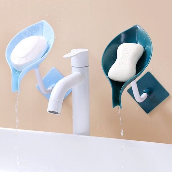 Soap Holder Leaf Shape Self Draining Dish Holder with Suction Cup