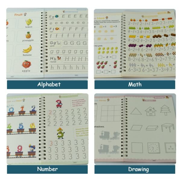 4 Pc Magic Copybook  used by kids, children’s and even adults also to write