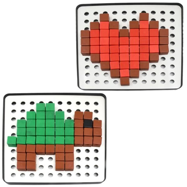 06_1dbdedb9-3bd5-4eec-a38a-8cfe14bfaf7d.jpg Pixel Cubes Toy for Children Early Education, Pixel Game Educational Board Games Board, Birthday Gift for Kids, Learning Math Toy, Brain Games, Math Puzzle (Approx 180 Cubes With Pixel Board & Book)
