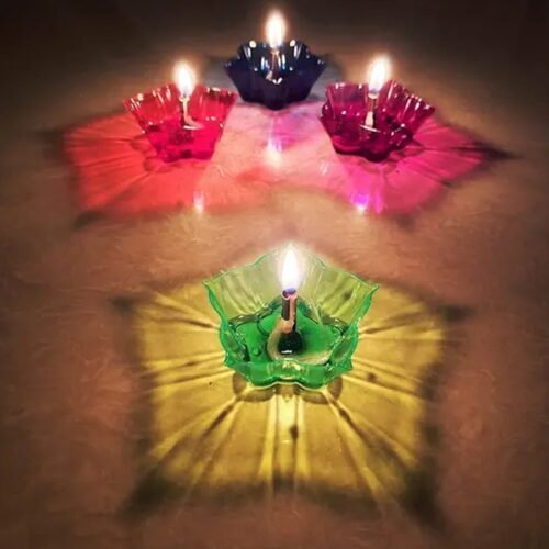 06_1f8ea892-bc37-45fb-a6b1-384092842745.jpg Colourful Reflection Diya Combo Plastic Candle Cup Multi Shape, Diwali (12 Pcs Set)