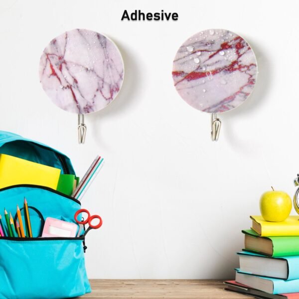 Multipurpose Strong Round Hook Self-Adhesive hooks (2 Pc Set)