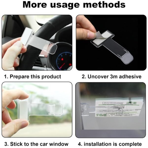 06_28437aa1-3f55-46a4-a24b-849ef44f26d9.jpg Windscreen cardholder, Fastag Stand, Transparent Ticket Holder Car (2 Pc Set)