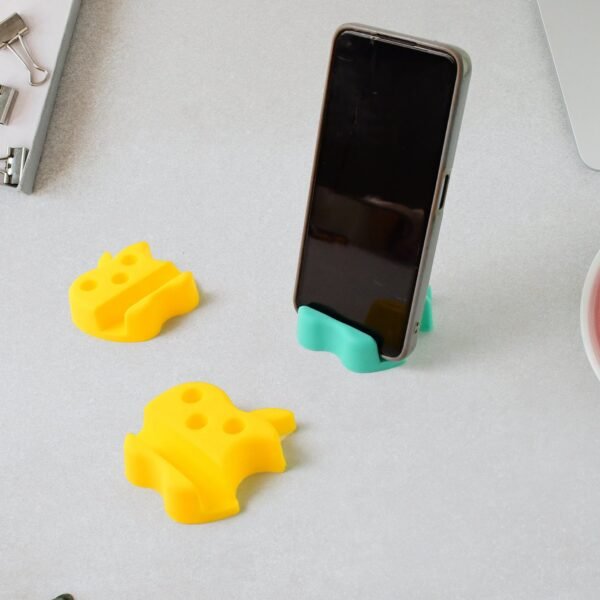 Multi-Functional Apple-Shaped Plastic Mobile Stand with Pen Holder (3 Pc / Mix Color)