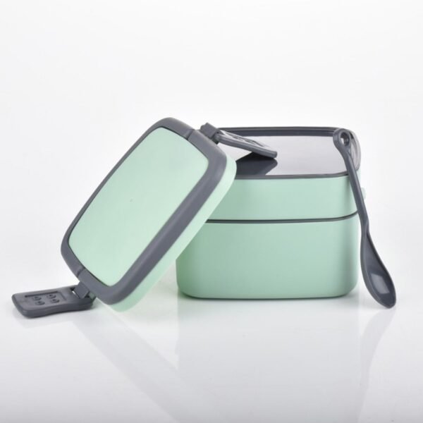 GREEN DOUBLE-LAYER PORTABLE LUNCH BOX