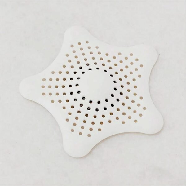 White Silicone Star Shaped Sink Filter Bathroom Hair Catcher Drain Strainers Basin