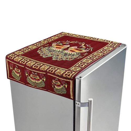 06_37114a2a-3ca0-4fa9-90e1-fda5208bdb0b.jpg Cotton Fridge Top Cover with Side Pockets for Home Decor (100×60 CM)