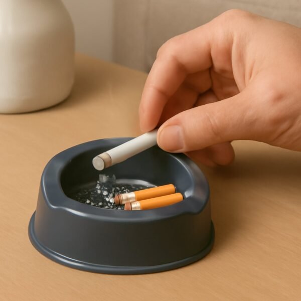 Oblivion Durable Plastic Ashtray Wide Bowl and Triple Cigarette Holder Slots (1 pc)