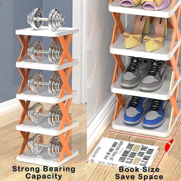 6 Layer Foldable Shoe Rack, Portable Storage Organizer for Home & Office