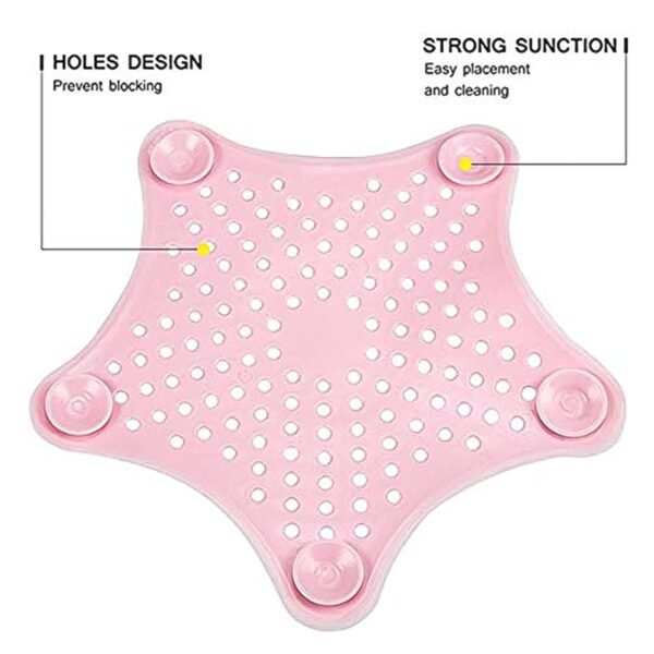 06_41238160-1045-4d98-b314-a89e6840677d.jpg Baby Pink Silicone Star Shaped Sink Filter Bathroom Hair Catcher Drain Strainers