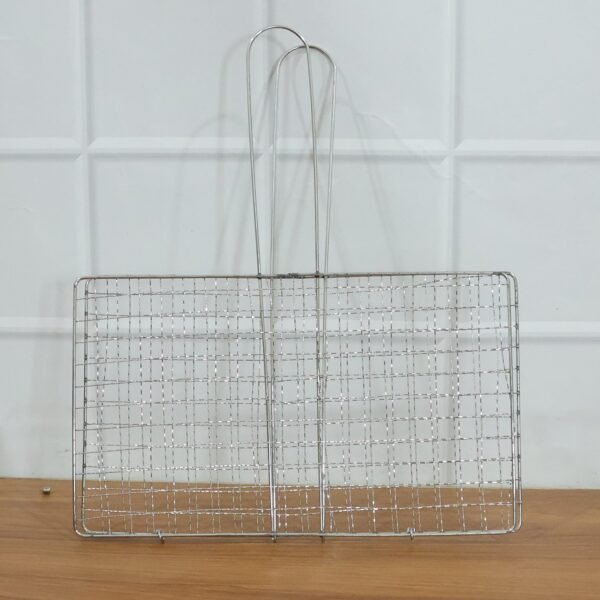 Heavy-Duty Stainless-Steel Barbecue Grill Basket (1 Pc)