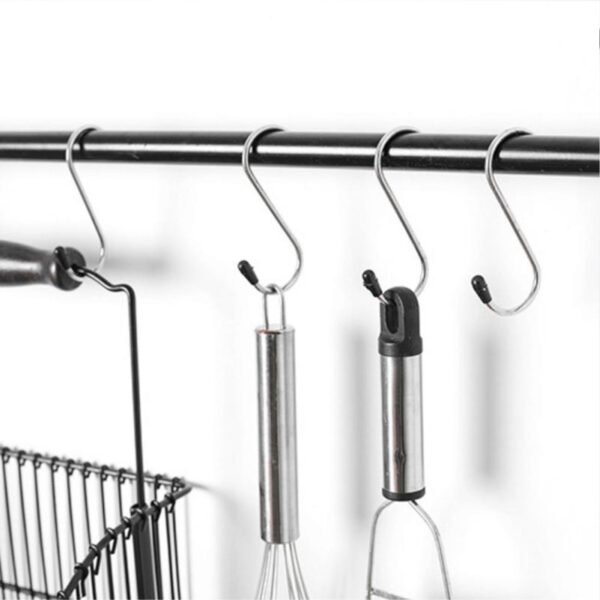 S-Shaped Hanging Hooks for Kitchen & Home Use – Strong Metal Hooks (6 Pc Set)