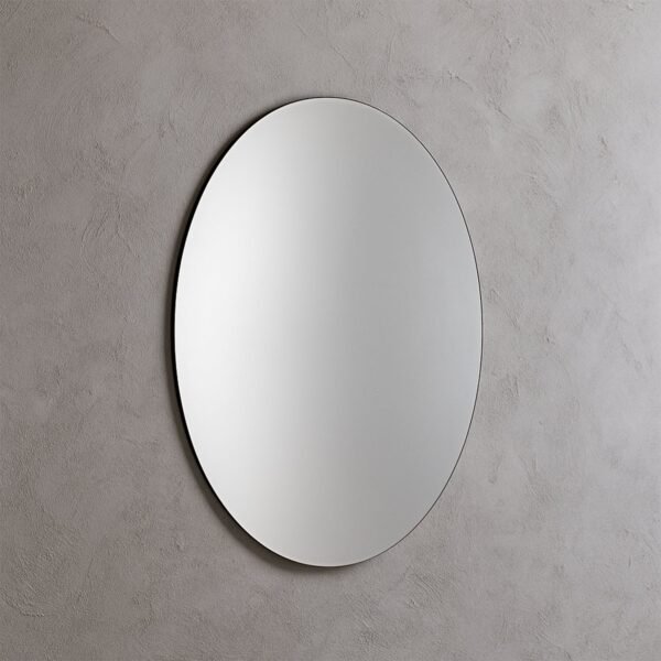 Elegant Oval Frameless Wall Mirror for Home & Office Decor (6 Pc)