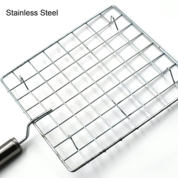 Square Stainless Steel Barbecue Grill with Steel Handle