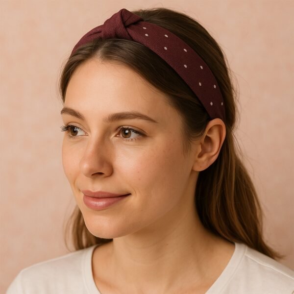 Women's Polka Dot Fabric Knot Hairband – Stylish & Comfortable (1 Pc)