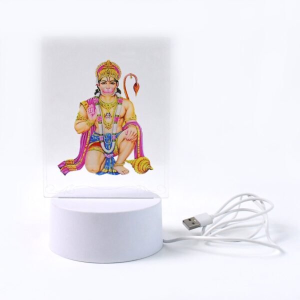 Beautiful 3D Lord Hanuman Frame with soft white light (1 Pc)