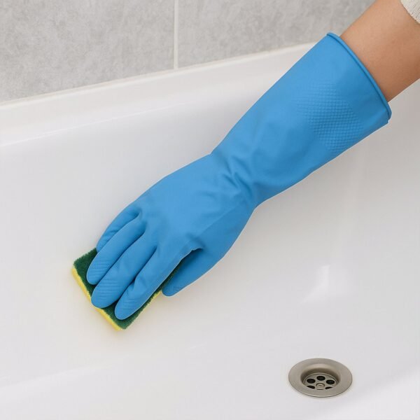 Long Cuff Multipurpose Rubber Cleaning Gloves (1 Pair, Mix Color)