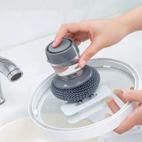 06_57253e9e-1c61-4b3d-b6e1-0e59012cb825.jpg Soap Dispensing Dish Brush (1 Pc): Palm Brush, Kitchen Cleaning