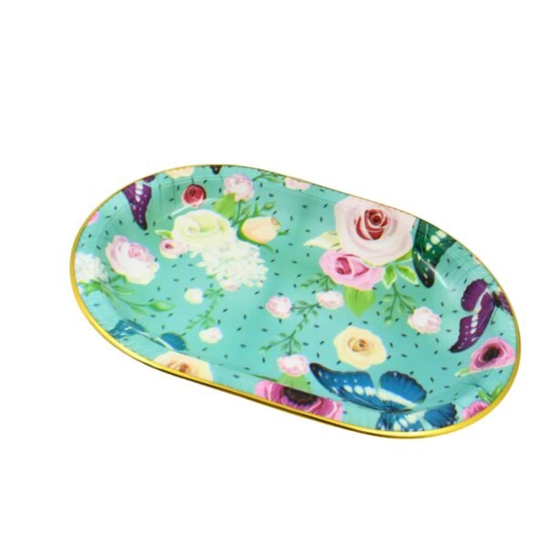 06_57ecb8be-cd93-48fa-8551-c679bb1f7c3a.jpg Big Plastic Flower Printed Design Serving Tray (1 Pc / 35 x 24 CM / Mix Color)