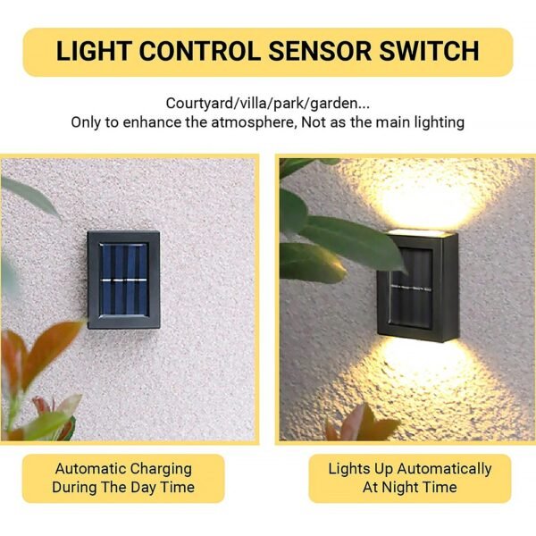 Solar Wall Lights Small Fence Lights Solar Powered Up Down LED Porch Light  (1 Pc)