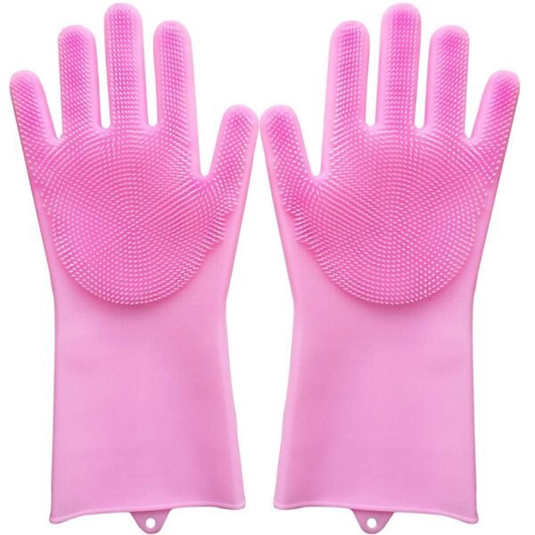 Dishwashing Gloves with Scrubber (1 Pair, 250 Gm)