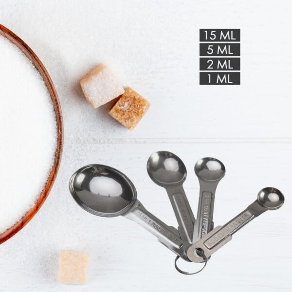 Stainless Steel Measuring Spoons Set - 4pcs, Anti-Rust for Kitchen & Baking