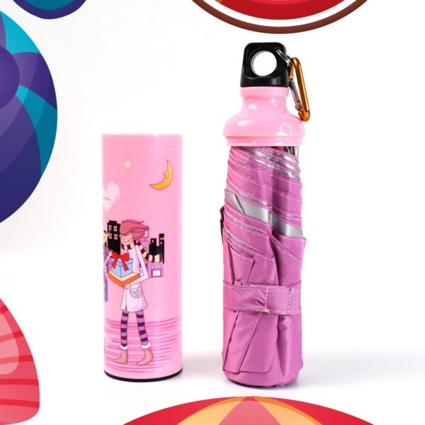 4 Fold Foldable Bottle Summer Umbrella for On-the-Go (1 Pc / Mix Color)