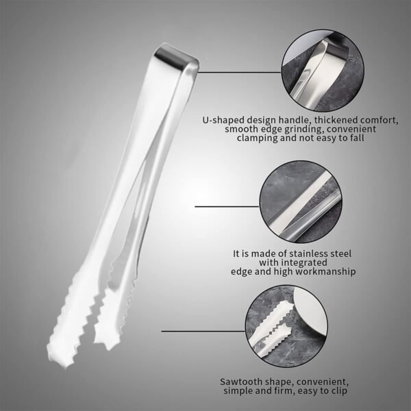 06_71cdee43-3935-479d-b9a0-1d752ee47790.jpg Stainless Steel Tong Lifting Ice Cubes, Sugar Cubes | Serving Tongs (13 Cm / 1 Pc)