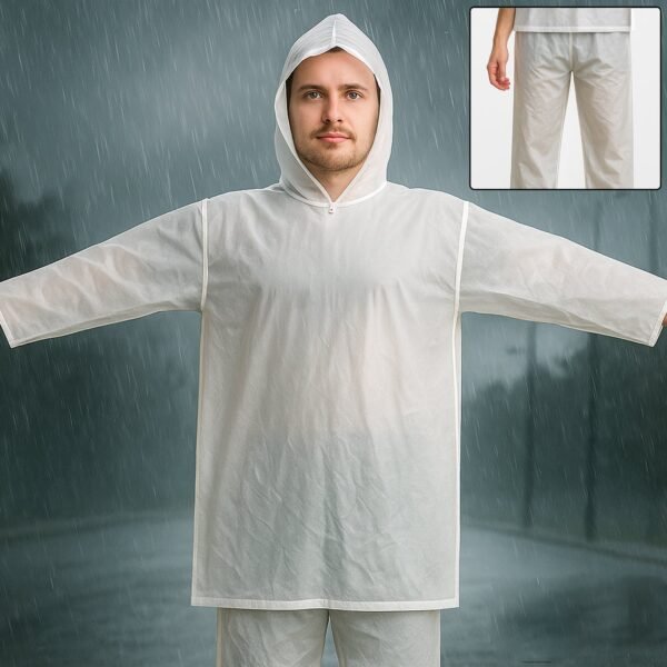 Full-Body Rain Suit – Jacket & Pants Set Fashion Portable Adult Rain Coat (1pc)
