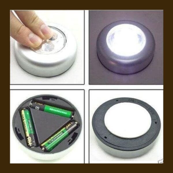 4 LED Battery-Powered Wireless Night Light Stick Tap Touch Lamp
