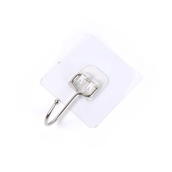 Transparent Large Stainless Steel Self Adhesive Wall Hooks (1 Pc)