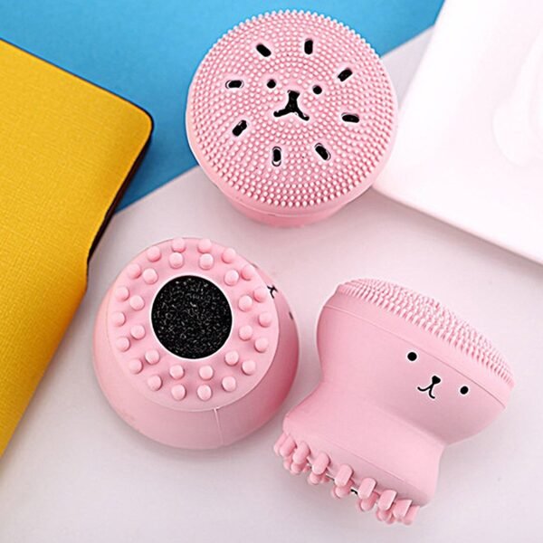 Facial Cleansing Brushes – Cute Octopus Shape Silicone Face Scrubber Massager (1 Pc)
