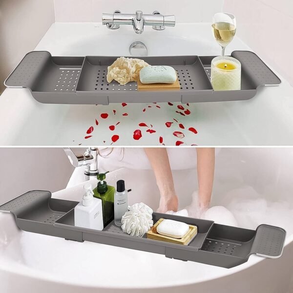 Retractable Bath Caddy, Retractable (78 Cm Long Adjust / 1 Pc / With White Box)