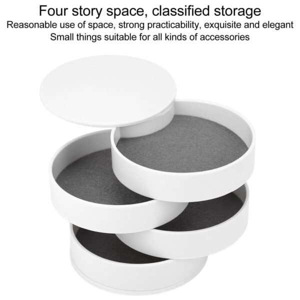 4 Layers Jewellery Box 360 Degree Rotating Jewelry  Organizer with Mirror Storage