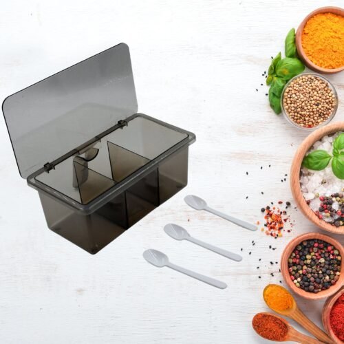Seasoning Box Portable Durable 3 Sections for Bars Restaurants