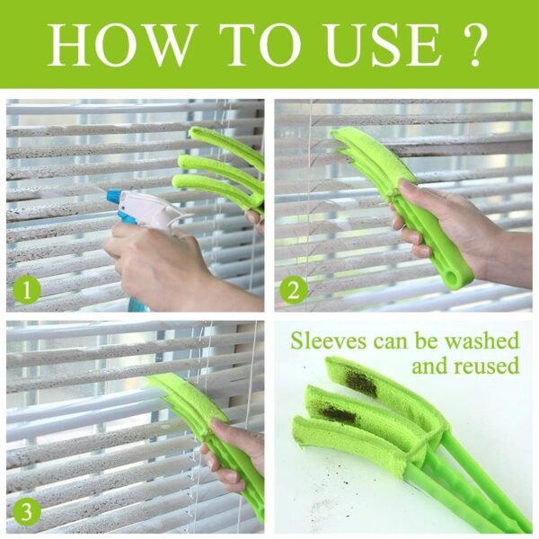 Window Blind Cleaner Brush Microfiber Sleeves – Dusting Tool for Shutters & AC (1 Pc)