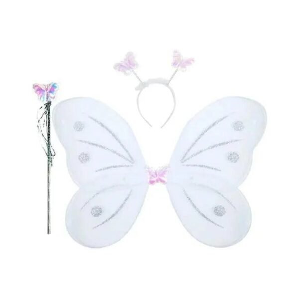 06_88b283b1-800e-4803-9ace-6b12f4c5df34.jpg Baby Girl Fairy Nylon Butterfly Wings Wand Hairband Multi Color 1 Pc