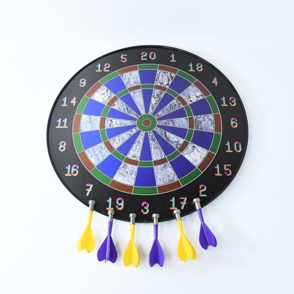 Magnetic Dart Board Game Set with 6 Soft-Tip Darts