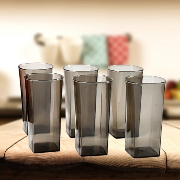 06_959b7f20-d654-47a0-b325-d867d8c7b6d9.jpg Unbreakable Transparent Square Design Wine Tumbler Plastic Glass Set Pack of 6