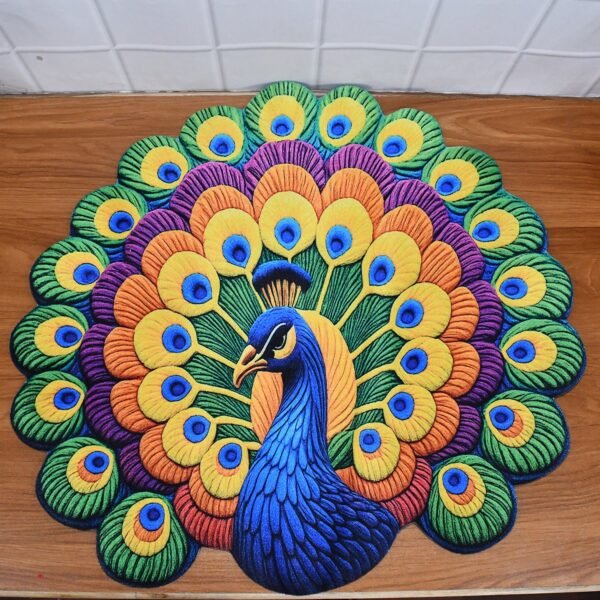 06_96fe6f07-bd51-4bb9-bc1e-245c999dc215.jpg Peacock Design Anti-Slip Floor Mat - (1 Pc)
