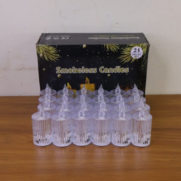 Set of 24 Smokeless LED Flameless Decorative Candles