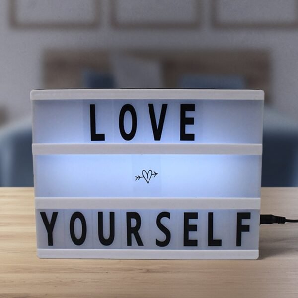 Black Mini A6 Magnetic Cinematic Light Box with 82 Characters and 10 Emojis (1 Set)