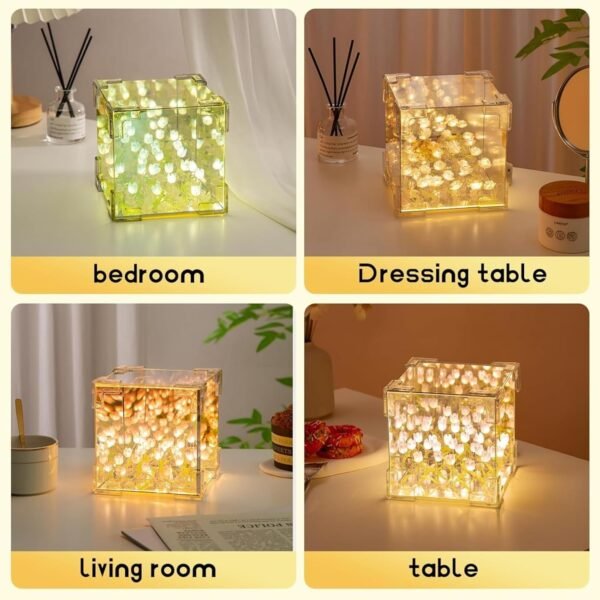 06_LED-Mirror.jpg Decorative Tulip Flower LED Cube Night Lamp Set (1 Set / Mix Color)