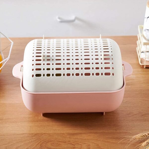 Multifunctional BPA Free Double Layered Plastic Rotatable Strainer (Multicolor)