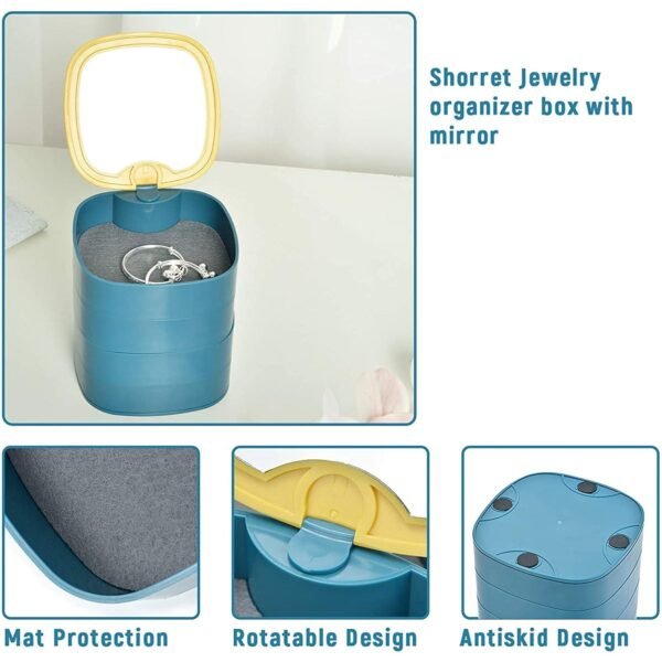 4 Layers Jewellery Box, 360 Degree Rotating Jewelry Box,