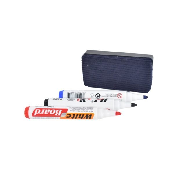 06_a5813c8b-22a0-45cc-9951-78501cc4f754.jpg Whiteboard Marker Set (Blue, Black, Red) with Board Duster - Pack of 4