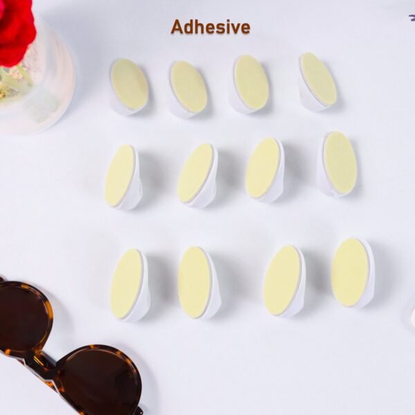 Earth Star Self Adhesive Plastic Wall Hook (12 Pc)