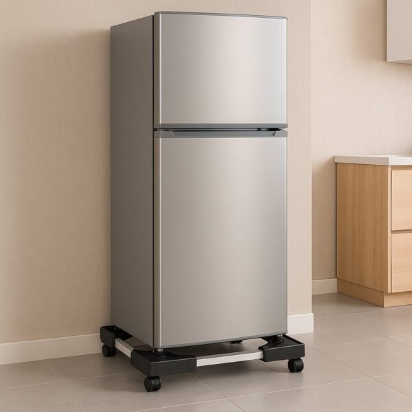 Adjustable Heavy-Duty Fridge and Washing Machine Stand Base Trolley 50x50 cm