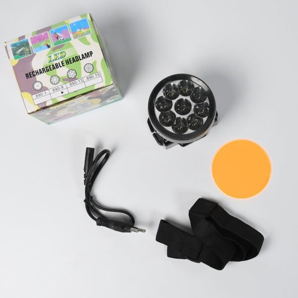 Head Lamp 9 Led Long Range Rechargeable Lamp Use For Farmers, Fishing
