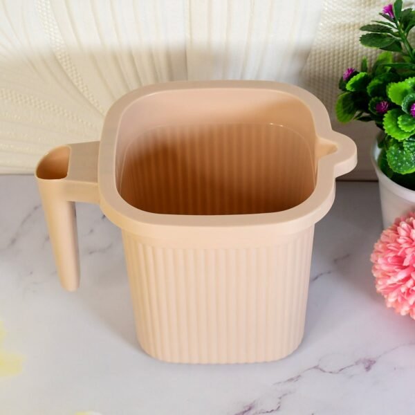 Plastic Square Bath Water Mug (4 Pc / 1000 ML / Mix Color)