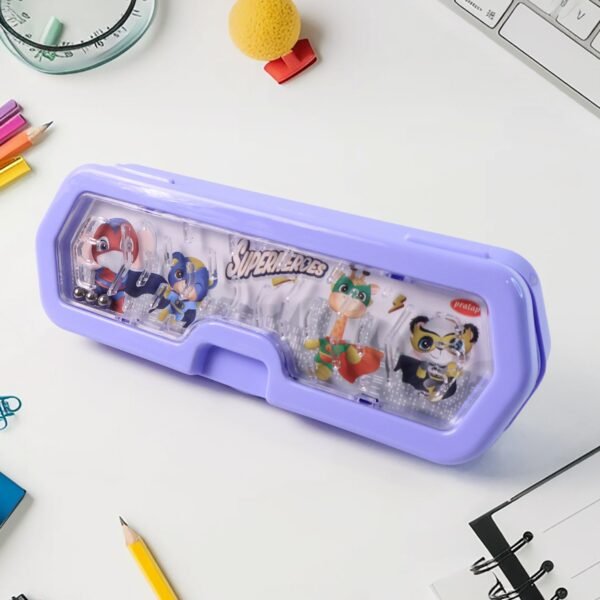 06_bc6a530f-25ba-44ec-bfbe-261d7e259d11.jpg Cartoon Character Printed Plastic Pencil Box with Built-in Maze Puzzle Game (1 Pc)